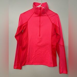 Under Armour ColdGear Fitted 1/4 Zip Neon Pink Athletic Pullover Medium